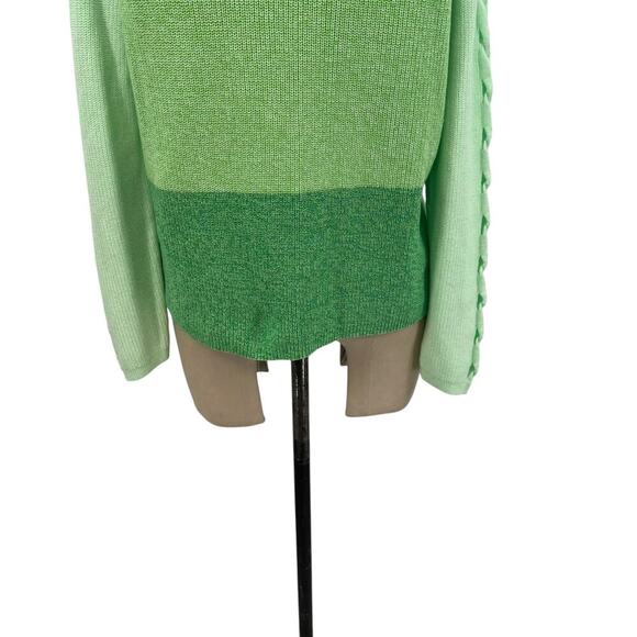 Lilly Pulitzer Cortina Sweater‎ Cut Out Sleeves Knit Ombre Green Size Large - Picture 11 of 14